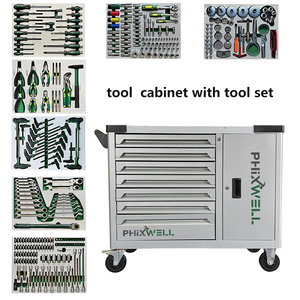 PHIXWELL METAL STORAGE CABINET <strong>WITH</strong> 7 DRAWERS <strong>TOOL</strong> CABINET <strong>WITH</strong> <strong>CASTERS</strong> and PROFESSIONAL <strong>TOOLS</strong> - Product Image 2