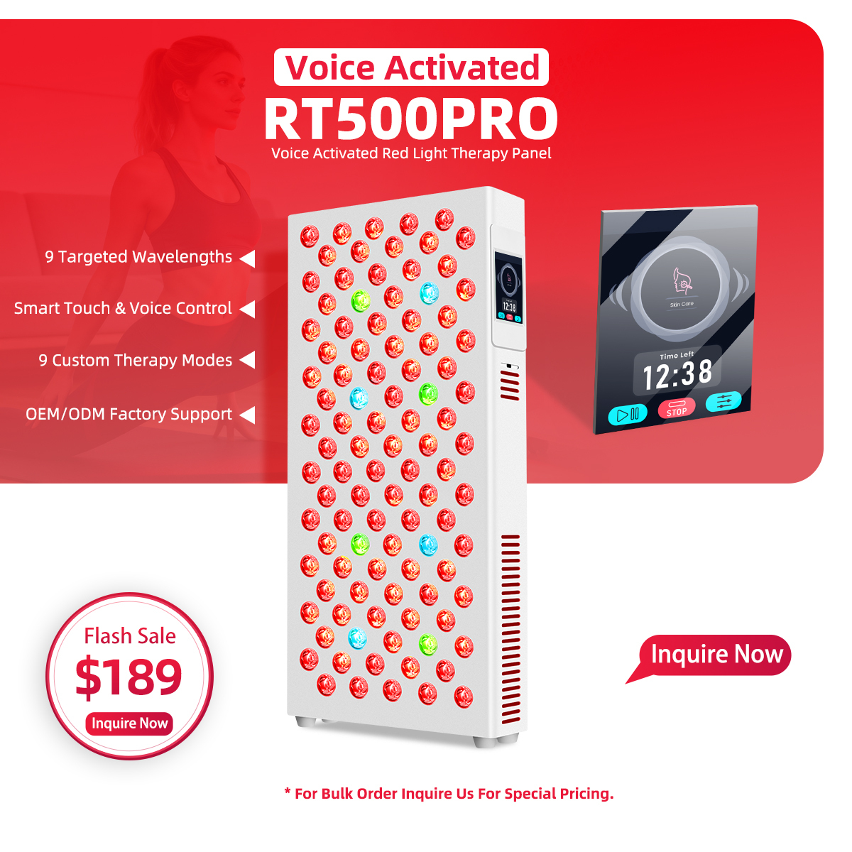 RT500PRO 9 Wavelengths Voice Control Red Light Therapy Panel