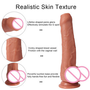 Sacknove Vrouwelijke Extra Big Size 22Cm Best Verkopende Kleurrijke Levensechte <span class=keywords><strong>Sex</strong></span> Penis Speelgoed Echte Huid Zuigbasis Rubber Dildo Voor Vrouwen - Product Image 4