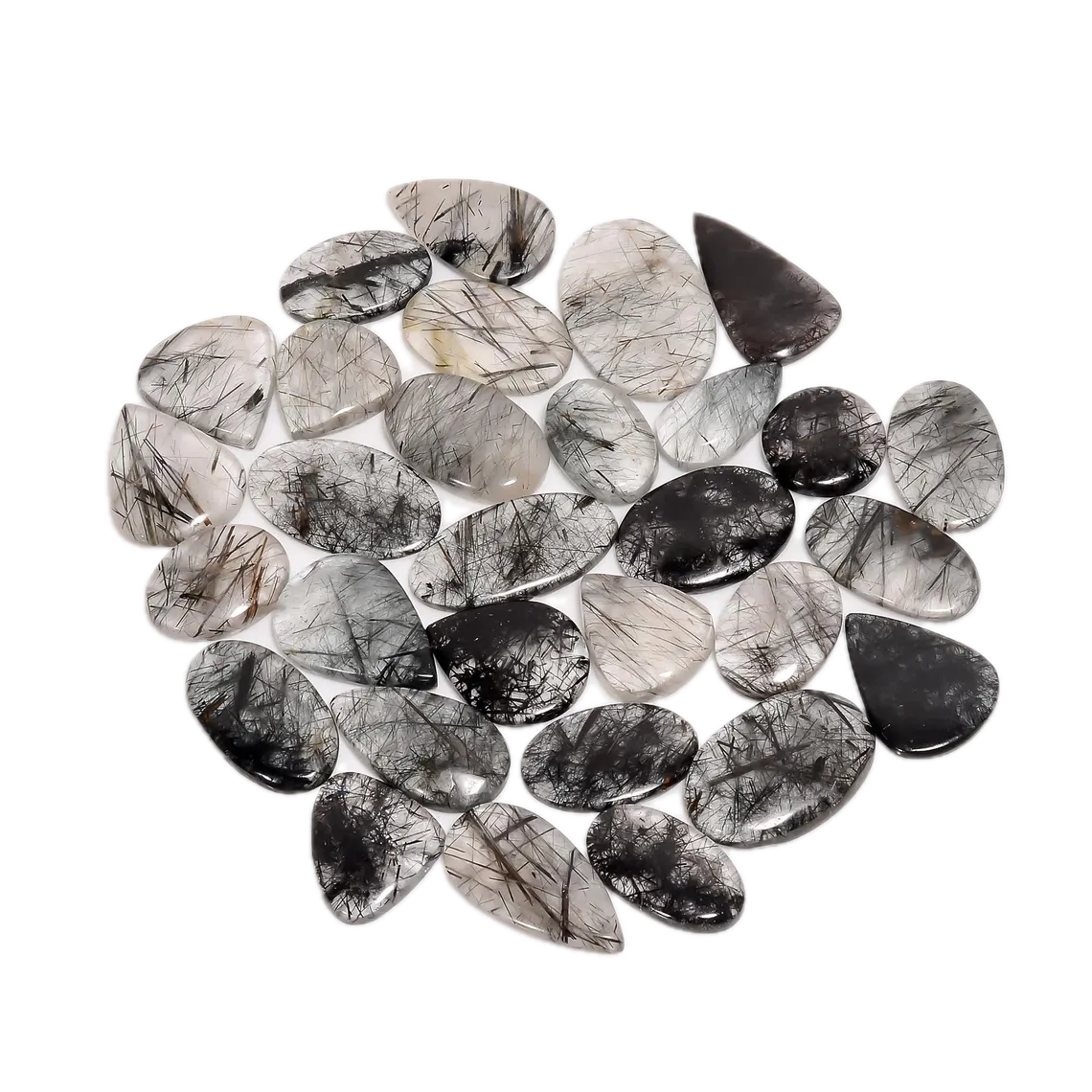 Quartz Rutile Noir Pièces Assorties Uniques en Vrac
