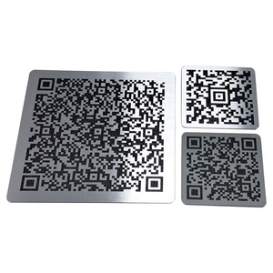 QR quadrato in metallo tag in alluminio per la decorazione con stampa digitale