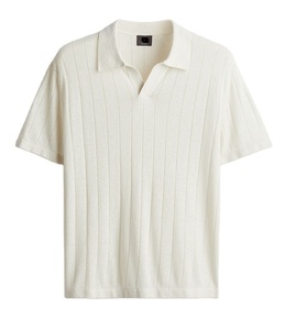 ODM & OEM özel marka keten Blend pamuk düzenli Fit kaburga örgü erkek kısa kollu V boyunluk Golf t-shirt satılık mevcut