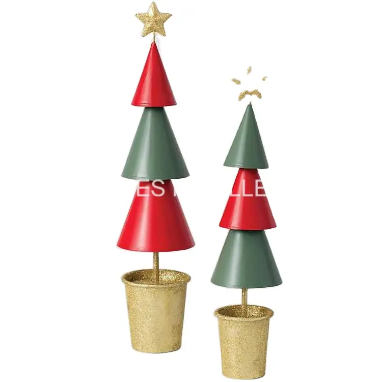 Portavelas de Metal con forma de árbol de Navidad, soporte moderno de lujo para decoración del hogar