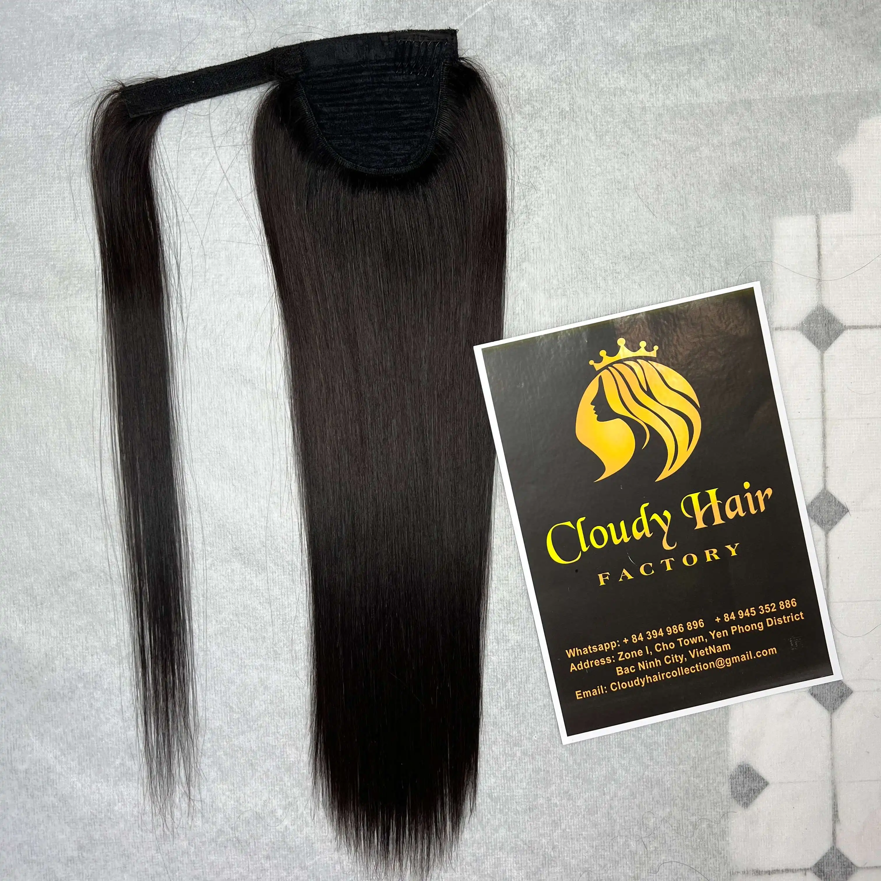 Best Price Hot Deal Vietnamese Cloudyhair Hot Style High Quality Raw Hair Black Kinky Straight Ponytail