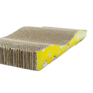 Tablero para rascar gatos de madera corrugada Kangdaer, diseño curvo plano, características sostenibles, hierba gatera para protección del medio ambiente, uso en perros - Product Image 3