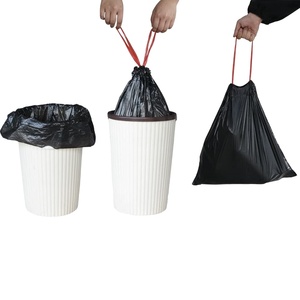 Kitchen Trash Bags with Drawstring Handle on <strong>Roll</strong> <strong>PE</strong> Material Custom Sizes Colors Available Vietnamese Supplier Cheap Price