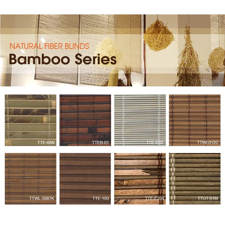 Material ciego de bambú natural tejido trenzado de 2,2mm