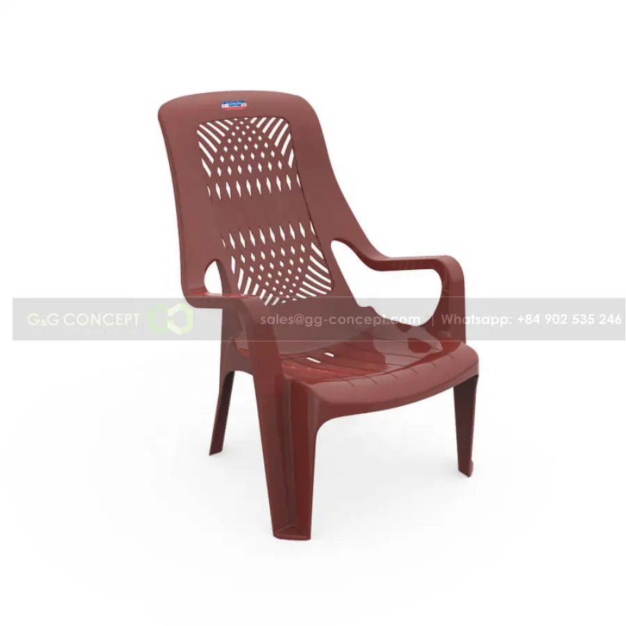 Chaise de fauteuil en plastique PP coloré, siège pour l'extérieur et l'intérieur, de haute qualité, avec dossier Long, en plastique, 50 ou 10 pièces