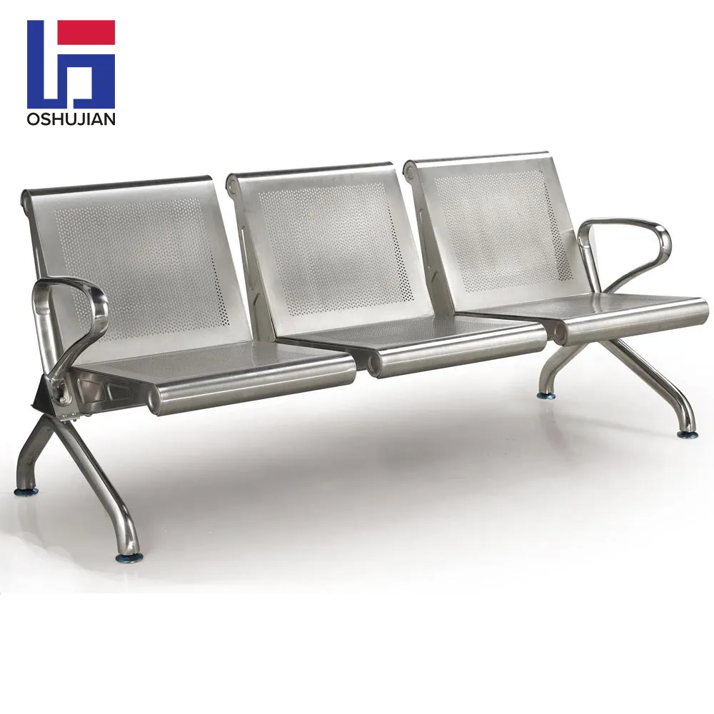Foshan-Banco de espera de acero inoxidable, 3 plazas, silla de aeropuerto para salas de espera