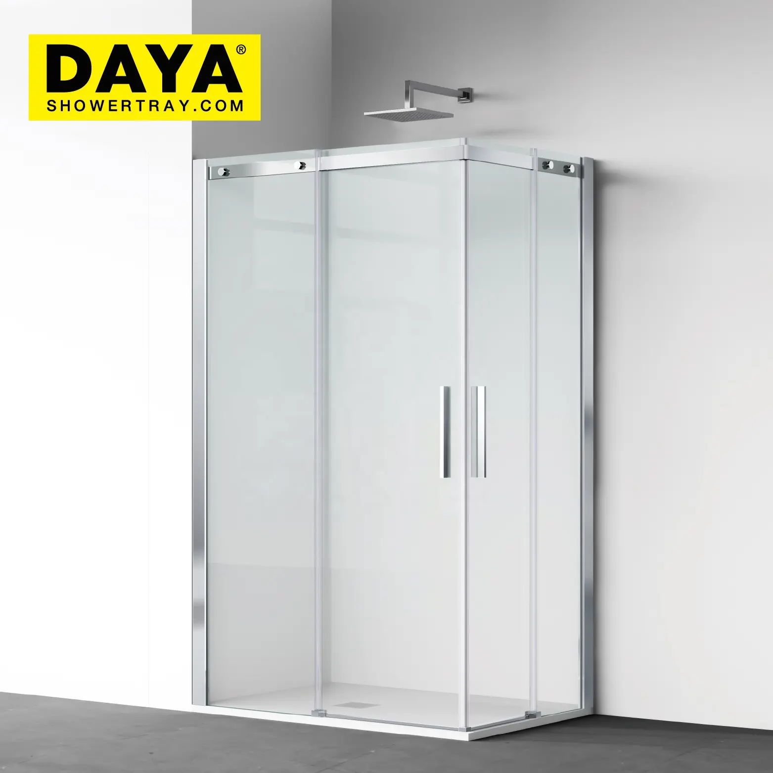 Diseño popular Cabina de ducha de vidrio templado Baño Puerta de vidrio fácil de limpiar Cuarto de ducha con puerta corredera de Ducha