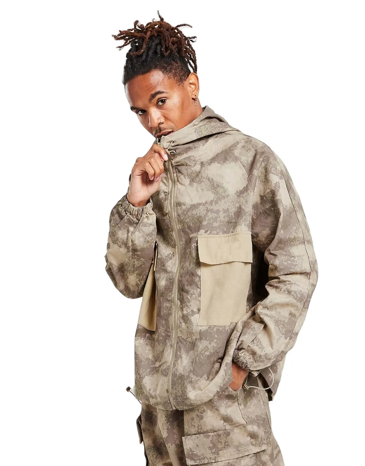 Miglior prezzo Pakistan produttore con due tasche/giacca invernale per uomo cappuccio mimetico il tuo logo Camo hoodies