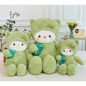 Sevimli Kawaii <span class=keywords><strong>Dobby</strong></span> kedi peluş bebek Unisex koyun tipi yastık oyuncak örgü astar ile doğum günü bir kez teslimat uyku kanepe yastık