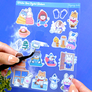 Özel vinil kalıp kesim UV holografik epoksi <span class=keywords><strong>Sticker</strong></span> Vsco karikatür Pvc etiket paketi yapıştırıcı su geçirmez gümrük Logo çıkartmaları levha - Product Image 4