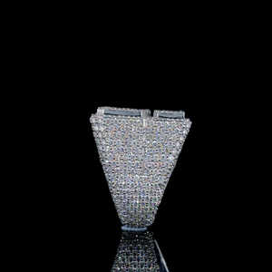 לוגו אות מותאם אישית vs החוצה moissanite טבעת היפ הופ לעבור בדיקה יהלום 925 טבעות תכשיטים משובצים גברים