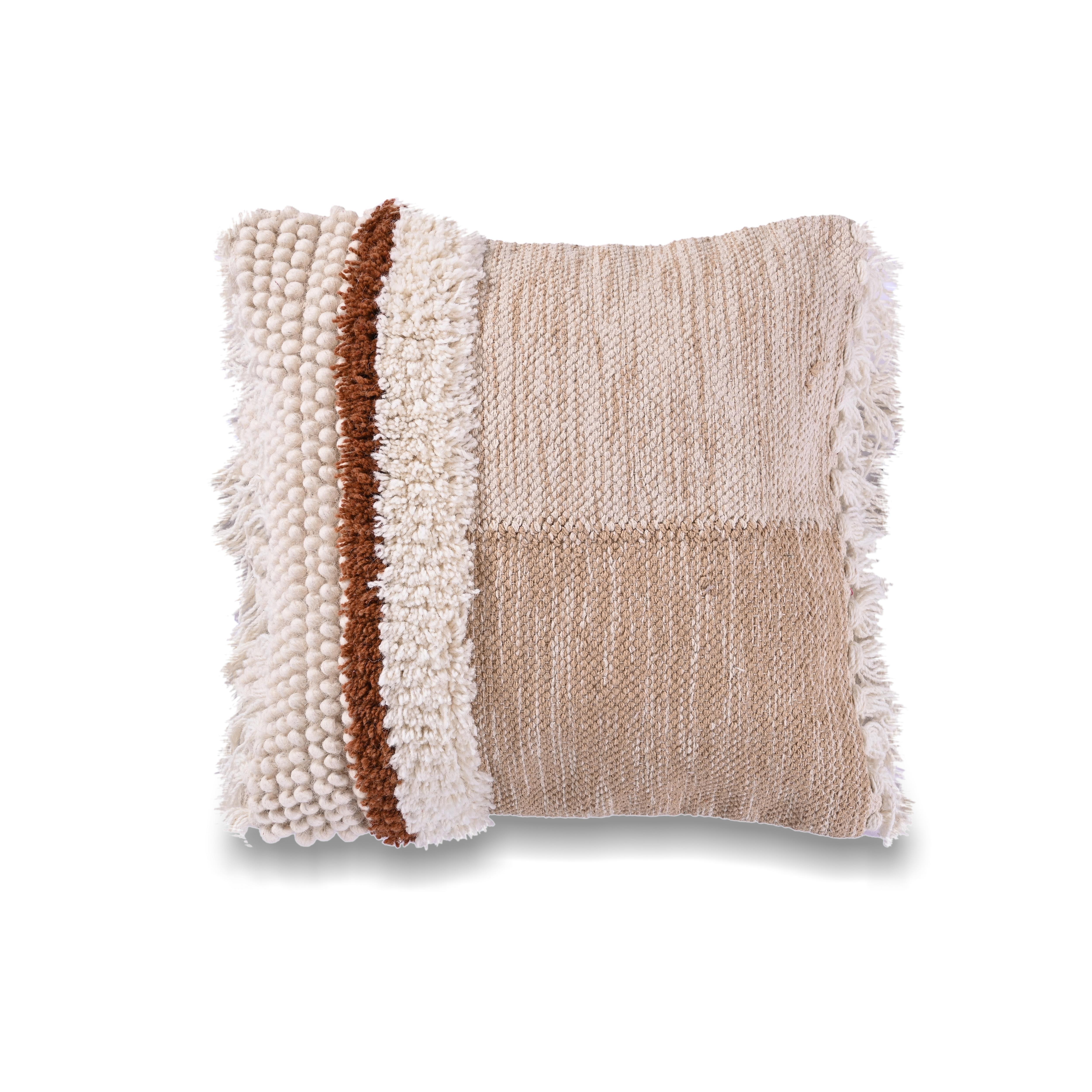 Rust Brown, Beige and White