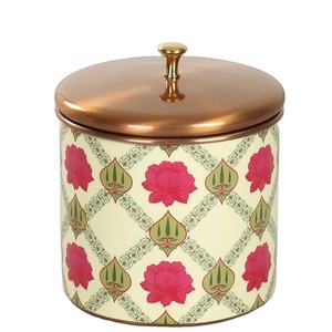 Hint toptan çelik silindirik çerezler konteyner kavanoz emaye Lotus blok baskı ile baharat ve maddeleri içeren için kullanılır. - Product Image 1