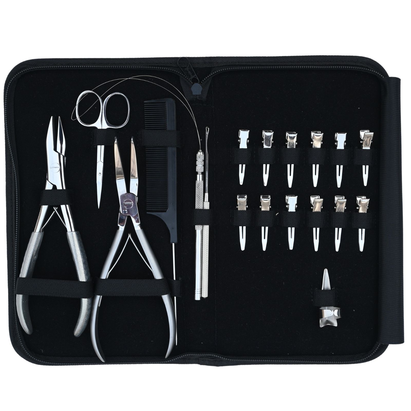 Silver Hair Extension Tools Kit