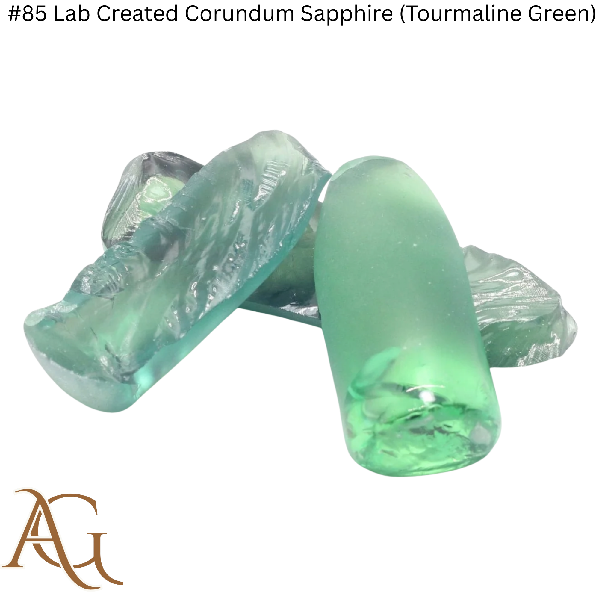 #Saphir corindon de laboratoire 85 (Vert Tourmaline)