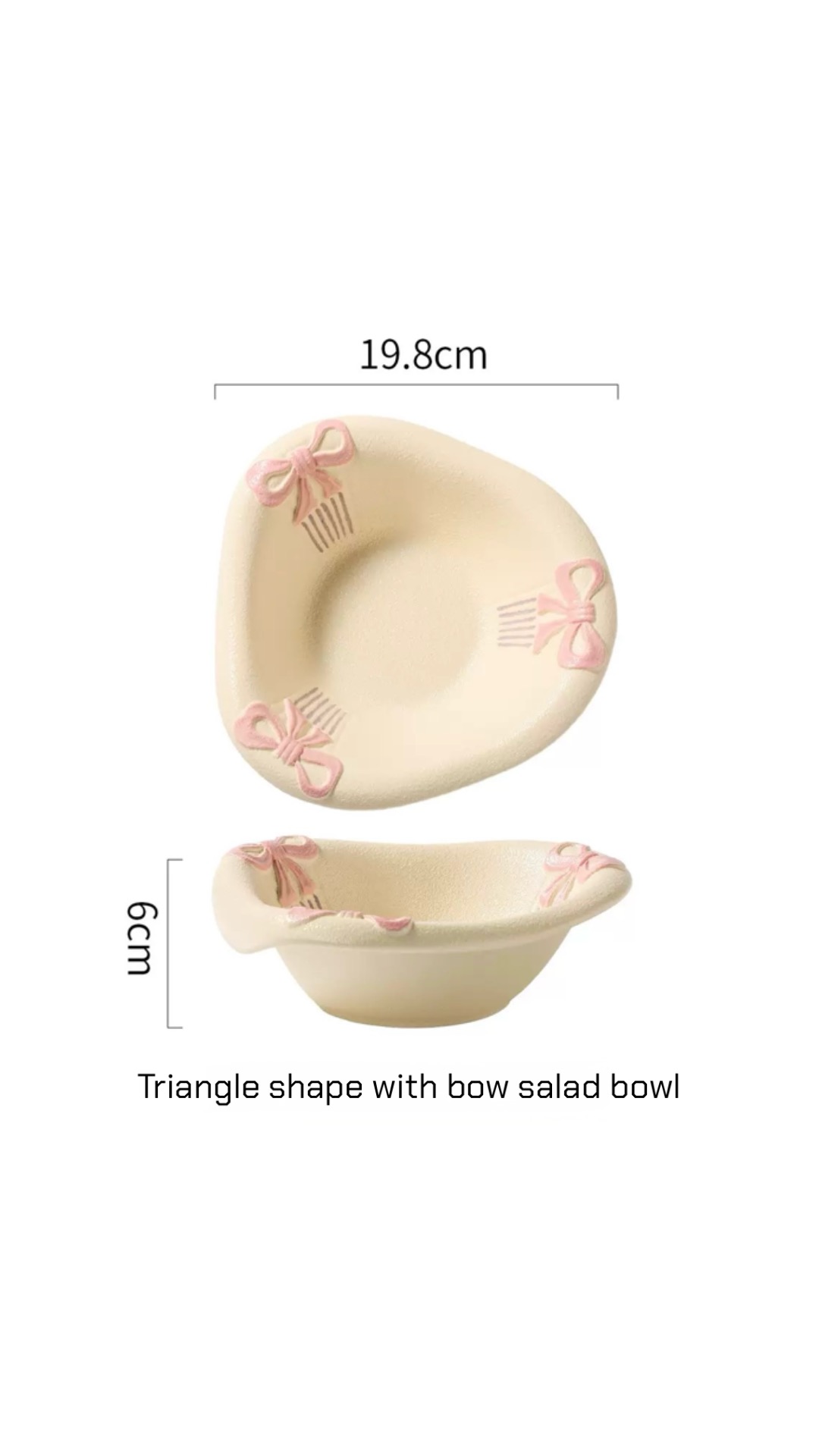 ensaladera con forma de triángulo