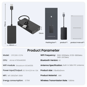 Cpc200 ccpa อะแดปเตอร์บลูทูธไร้สายแอนดรอยด์อัตโนมัติกล่องวิดีโอคาร์เพลย์หน้าจอกระจกควบคุมด้วยเสียง - Product Image 3
