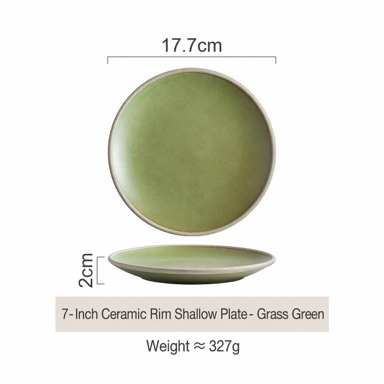 7 inch round grass green