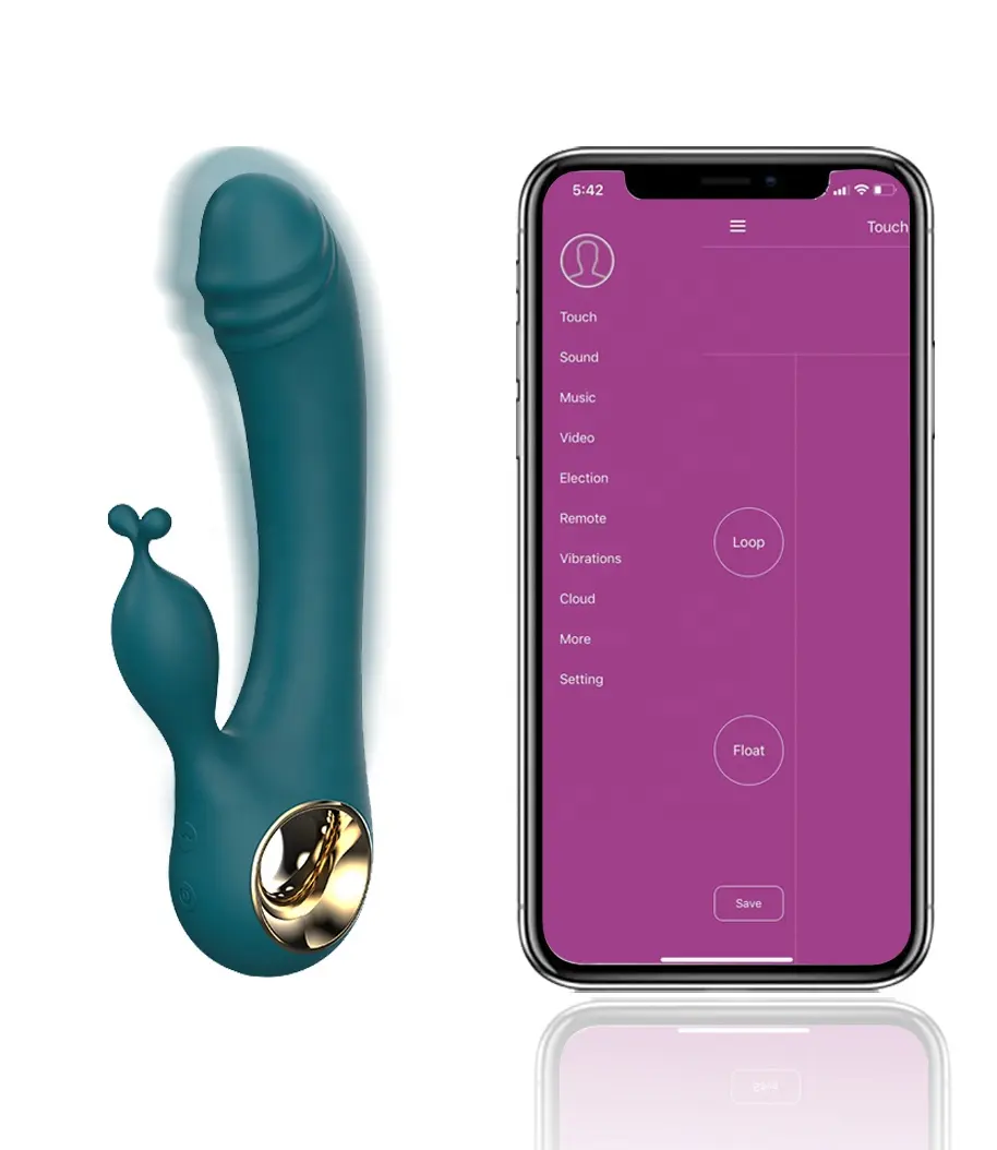 Sex Product Smart Rechargeable App Controlled Double Rabbit Vibrator