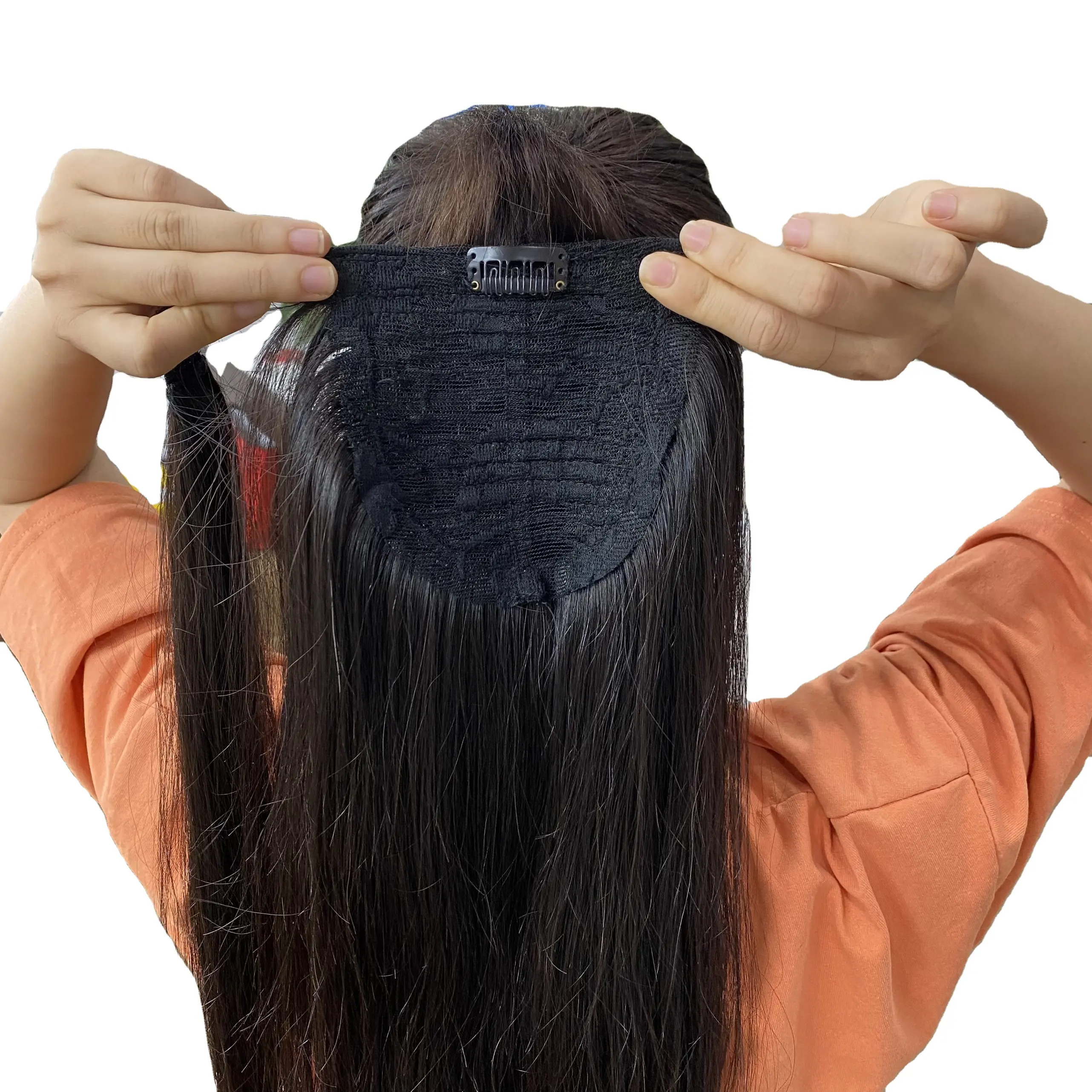 Pony tail vietnamese Human hair 100% raw Hair very high Quality natural color, straight hair best price