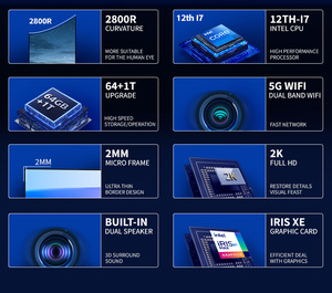 Computadora de escritorio para juegos con pantalla curva todo en uno de 32 pulgadas, procesador I7 I5 I3, computadora todo en uno personalizable de 12ª generación - Product Image 6