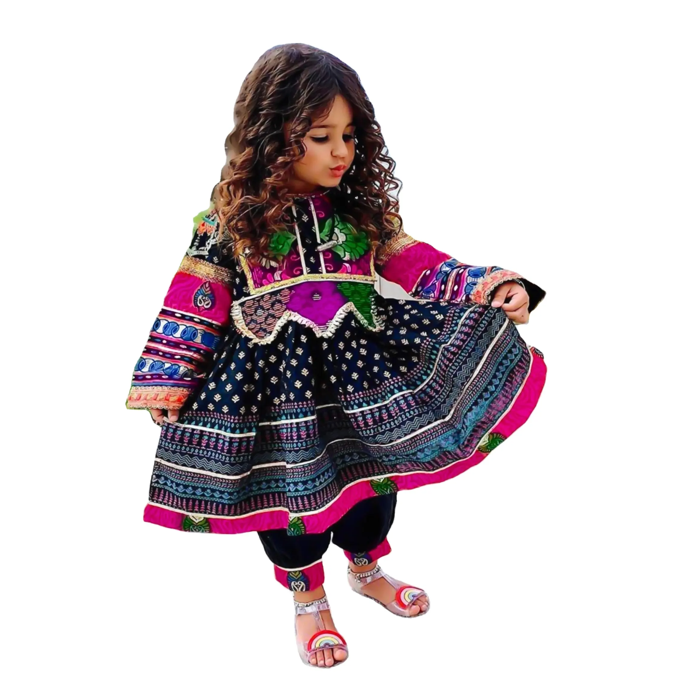 Yeni sıcak tasarım afgan vintage kuchi pashtun tribal çingene elbise afgan Kuchi elbise afgan takım elbise rop uzun dressIQ. Duvar. AF.107