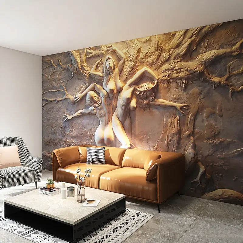 Papel tapiz con estampado 3d de Estatua de cuerpo humano, mural moderno con revestimiento de pared para decoración del hogar