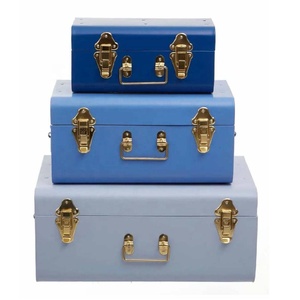 New Arrival Iron Storage <strong>Trunk</strong> with Powder-Coated Metal Storage Chests with Lids Metal Storage <strong>Trunk</strong> with Lock - Product Image 2