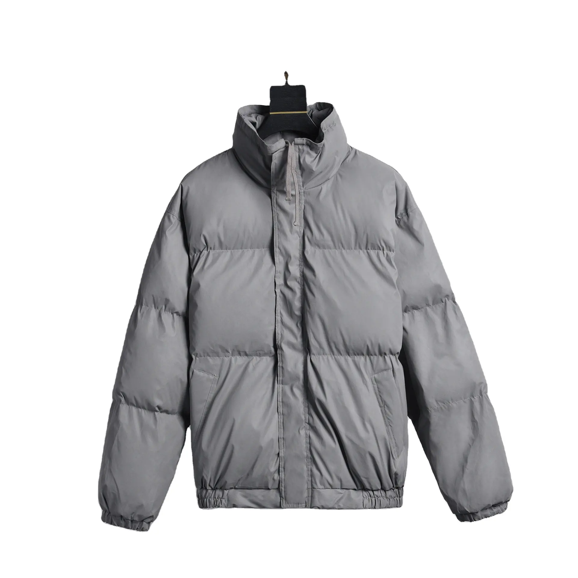 Men Puffer Jacket Customized Your Logo Design Ultra Soft Down Alternative Front Zipper Waterproof Coat Jacket