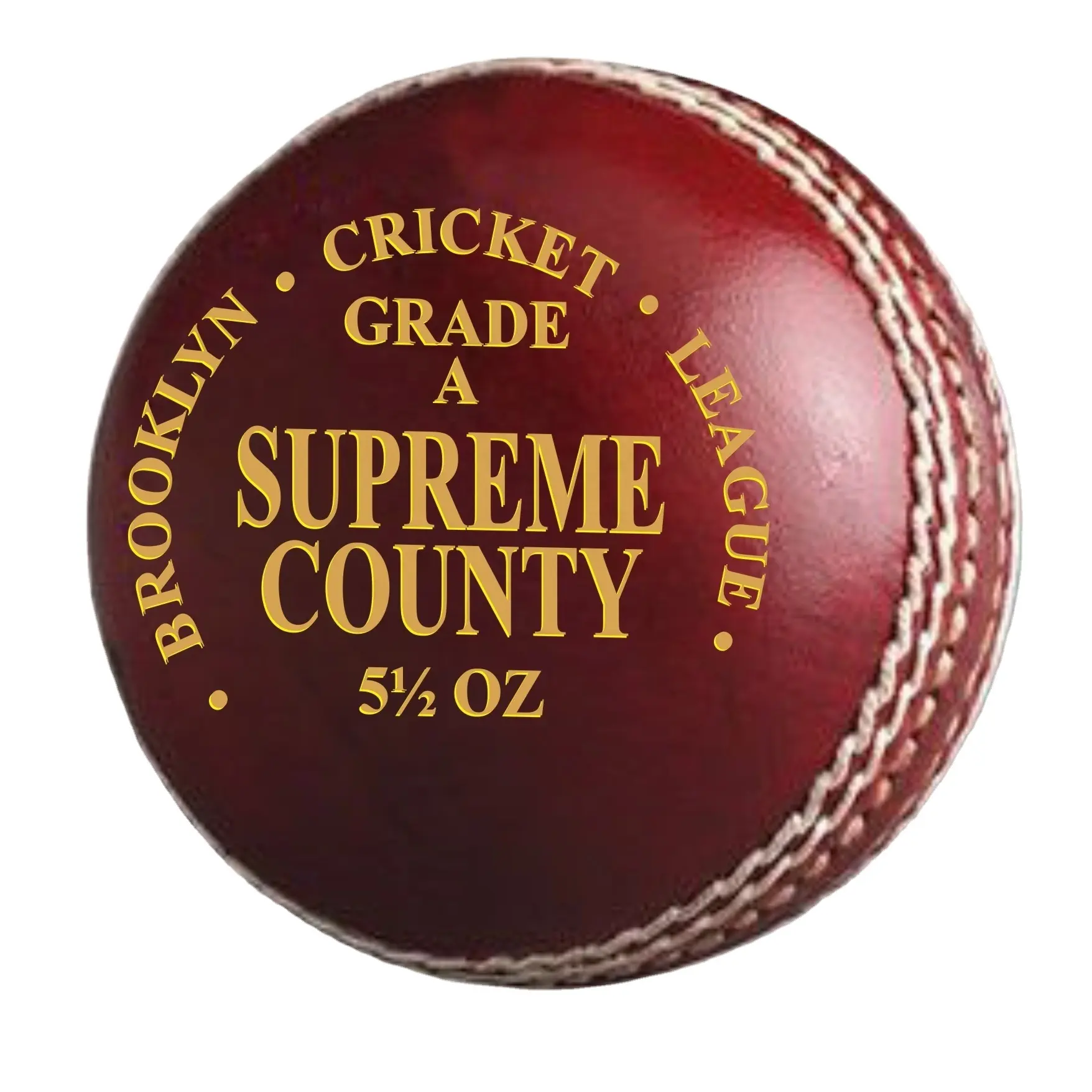 सुप्रीम काउंटी क्रिकेट गेंदों पुरुषों आकार 156gm रंग लाल हाथ से बने