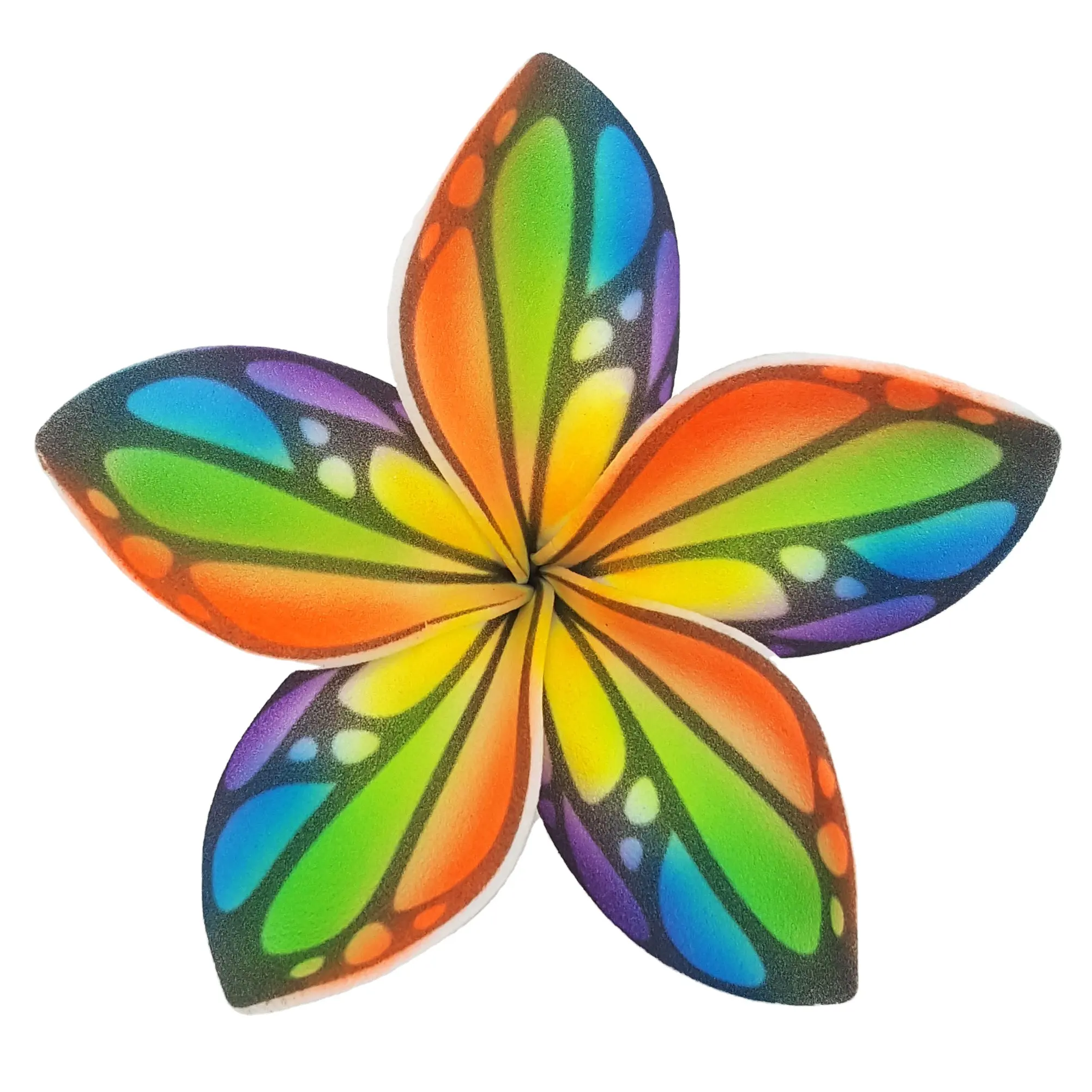 Flor de espuma artificial artesanal, flor de plumeria artificial com tatuagem exclusiva de alta qualidade