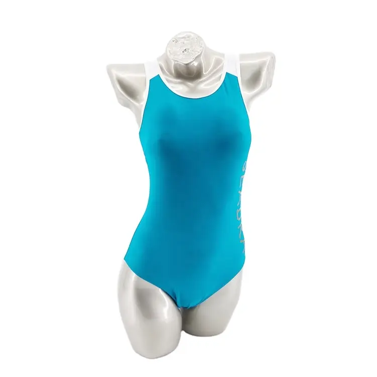 Racing Suit Anti-UV Contrast Color Foil Printed Letters Y-strap Removable Pad Race Suit Women Fitness Swimwear