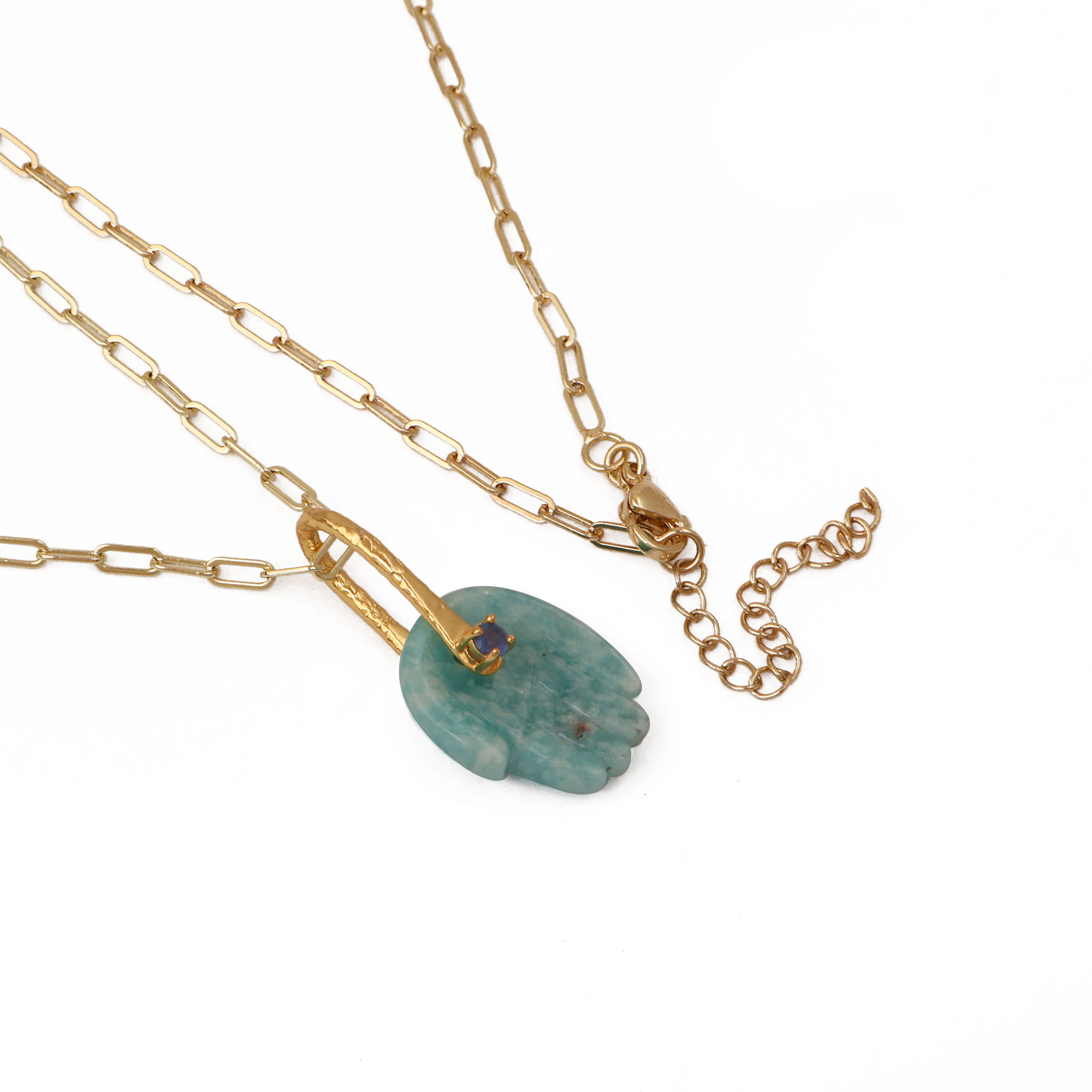 Amazonite et calcédoine bleue