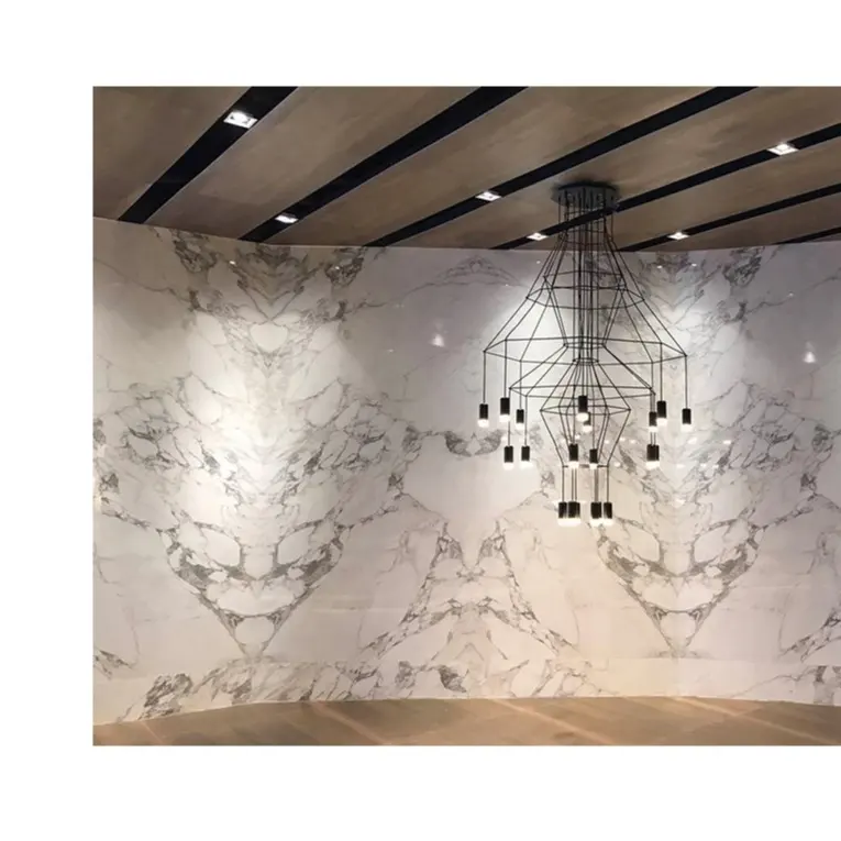 Carreaux de porcelaine poli espagnol 1200x2400 & 1200x1200, décoration de luxe Style porcelaine numérique grande plaque ligne magique extérieur