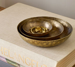 Customised Modern Plant Home Decor Set Antique Brass Aluminium Stacking Bowls 3 Low <strong>Bulk</strong> for Christmas Wedding Metal Handicraft - Product Image 4