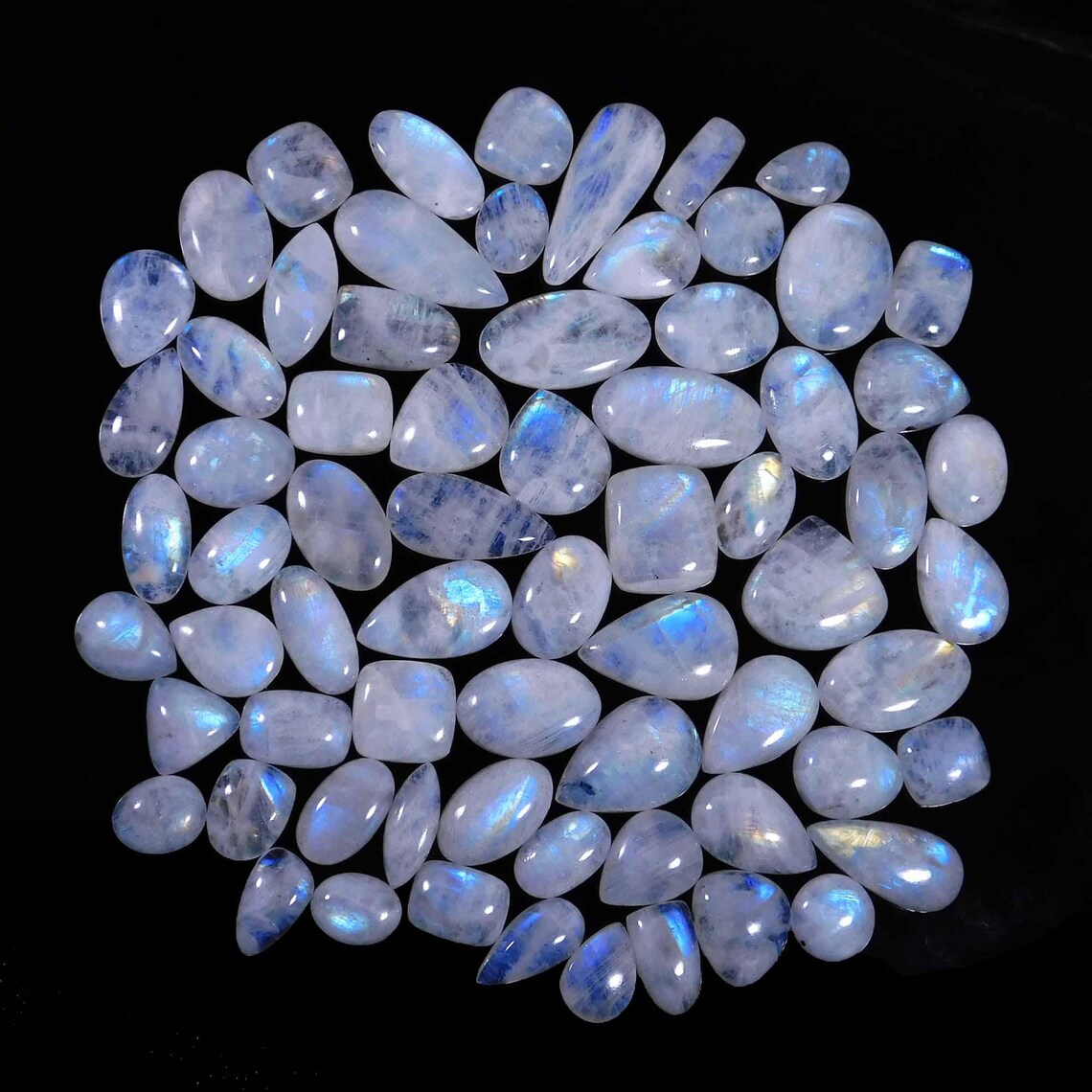 Natural Rainbow Moonstone Mix Size Shape Loose Gem