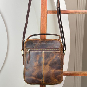 Clássico Casual Full Grain Couro Único Ombro Crossbody Bag Real Couro Negócios Juventude Vertical Homens Ombro Messenger Bags