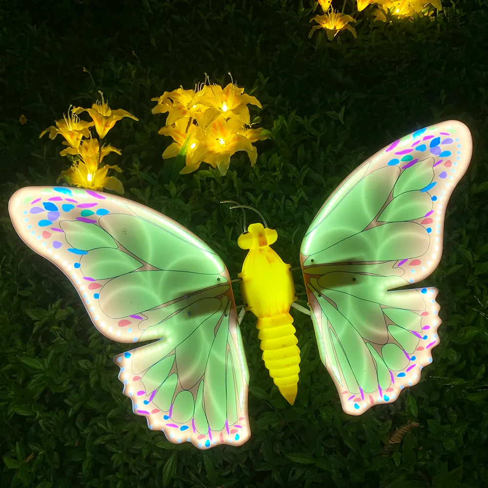 Éclairage décoratif de Noël de jardin extérieur décorations artificielles 3d ailes de papillon dans les lumières led papillon suspension