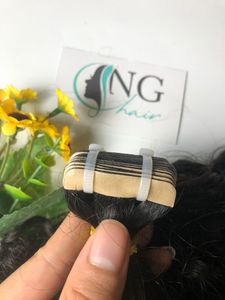 ヘアエクステンションのベトナムバームカーリーテープからのトップグレードの人毛エクステンション未処理のバームカーリー生毛 - Product Image 5