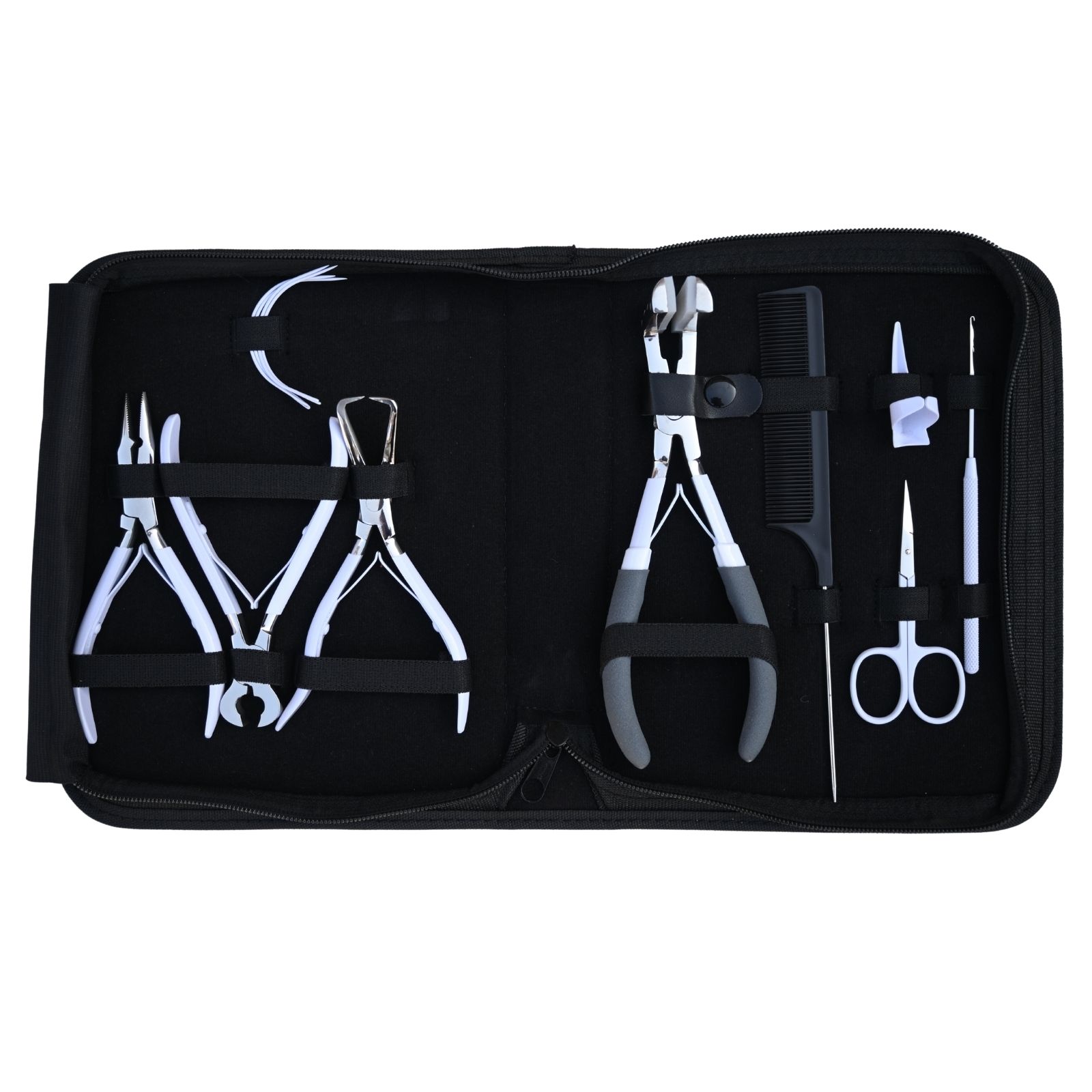 White Hair extension Tools kit