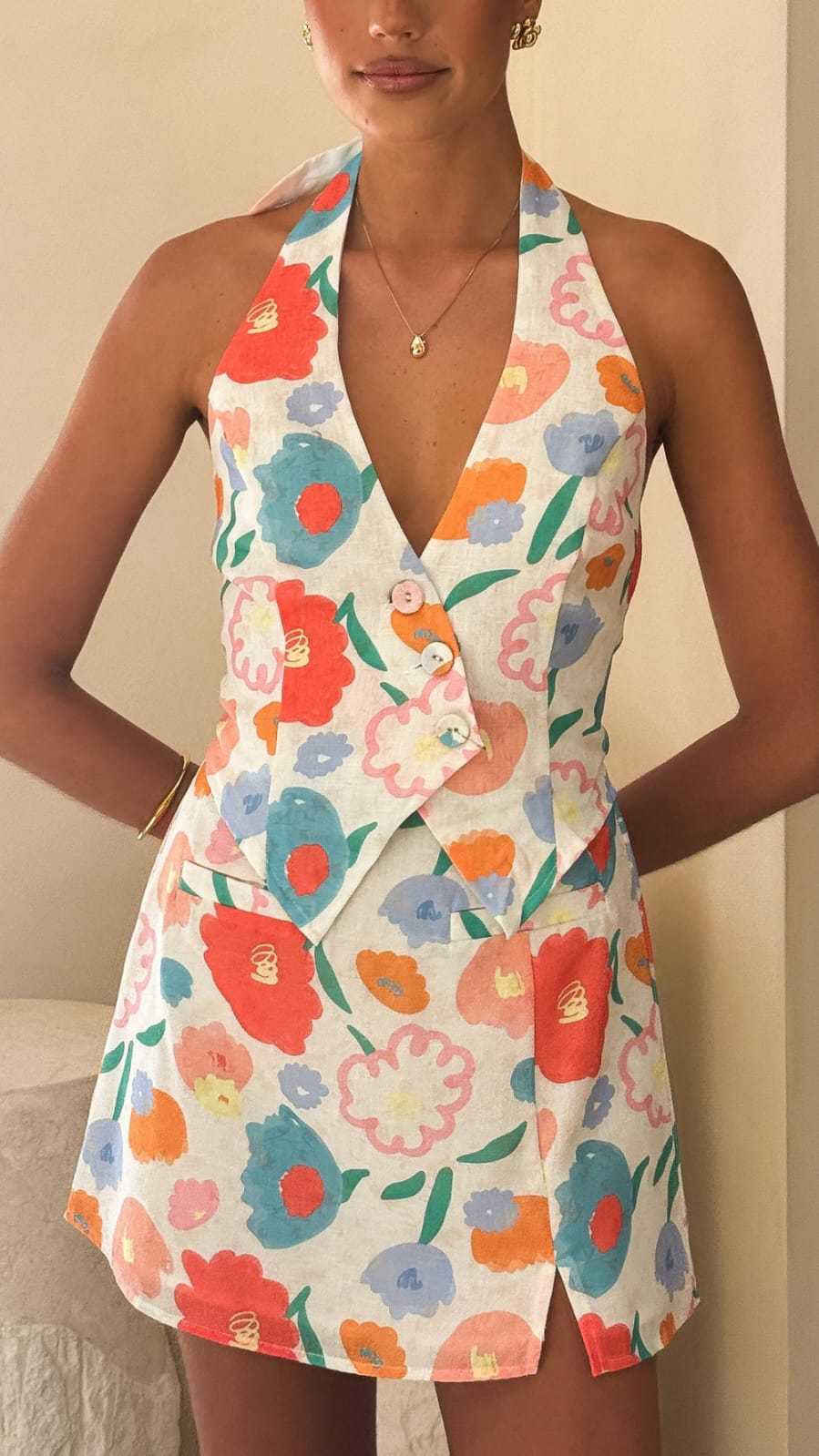 imprimé floral multicolore