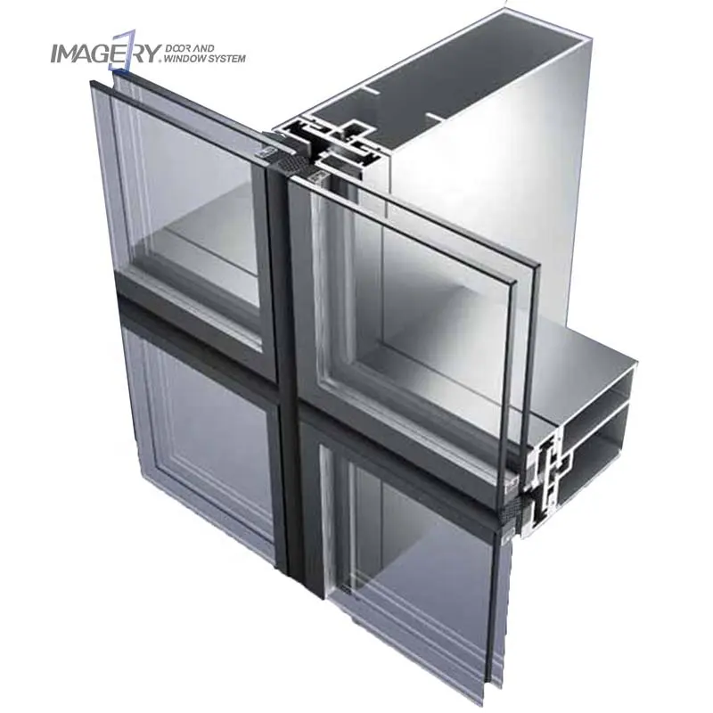Supply skycraper commercial building glass curtain wall with aluminum alloy profile
