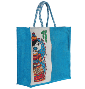 Handmade da sợi tự nhiên Túi Ấn Độ tùy chỉnh tongcheng ozis đay nhà máy bán Sona gói Đay Thảm Totes Túi mua sắm - Product Image 3