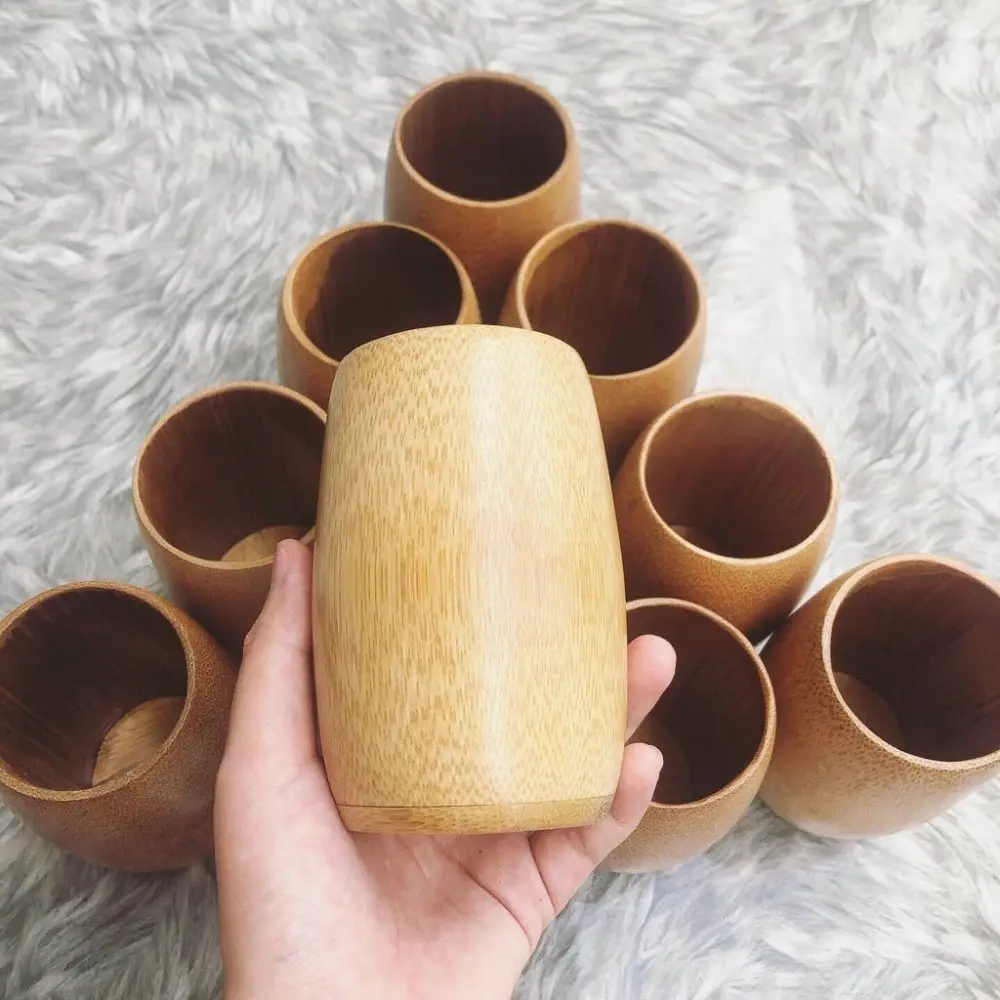 Eco friendly bamboo fiber coffee cup threaded water cup