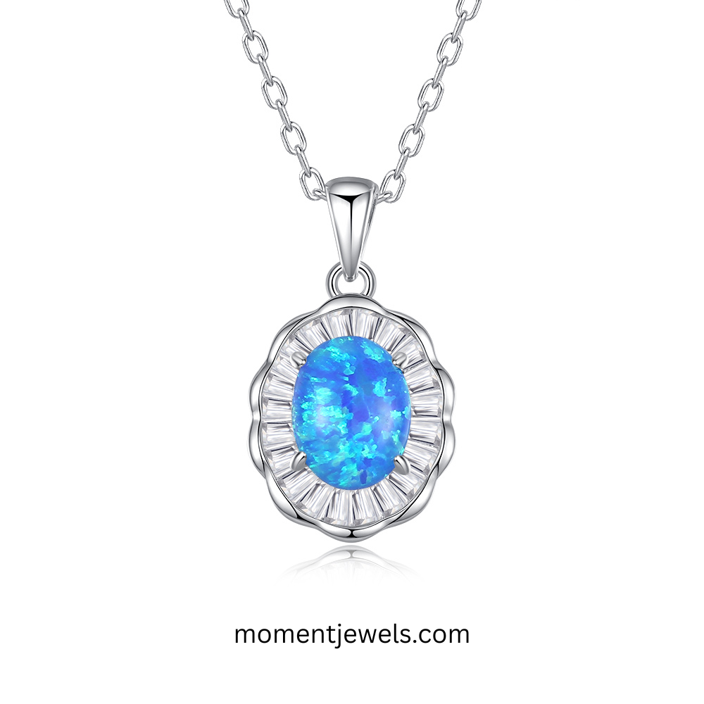 White Gold Blue Opal