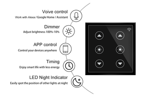 India Wifi Touch Dimmer Switch mit zwei Kanälen, unterstützt vom Android iOS-System für Smart Life mit Smart Dimmer Light Switch - Product Image 4