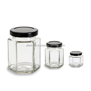 Hexa 45ml Glass <strong>Jar</strong> with Aluminum Cap for Storing Food Items Like Honey and Pickles Ensuring a Tight Seal